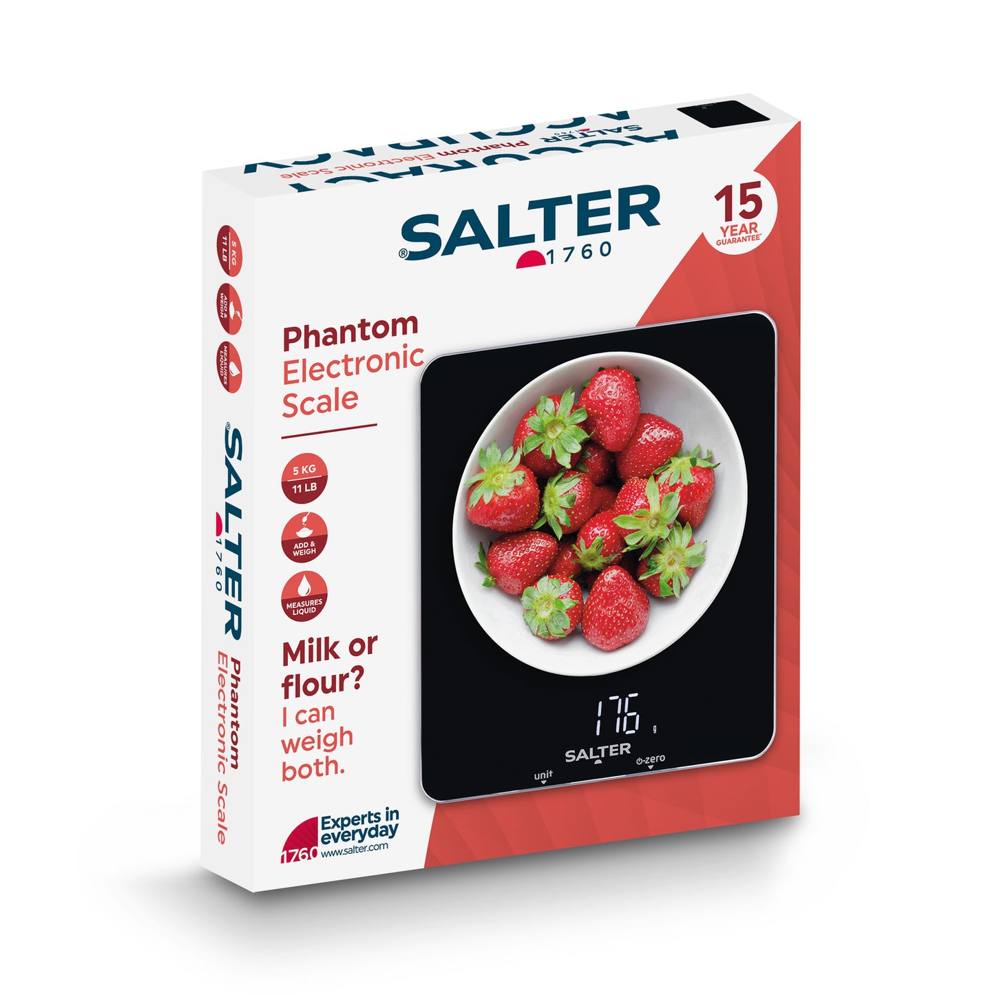 Salter Phantom Kitchen Scale 5kg Black