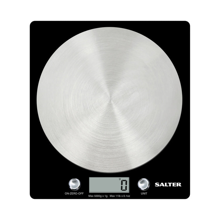Salter Disc Digital Kitchen Scale 5kg Black & S/Steel