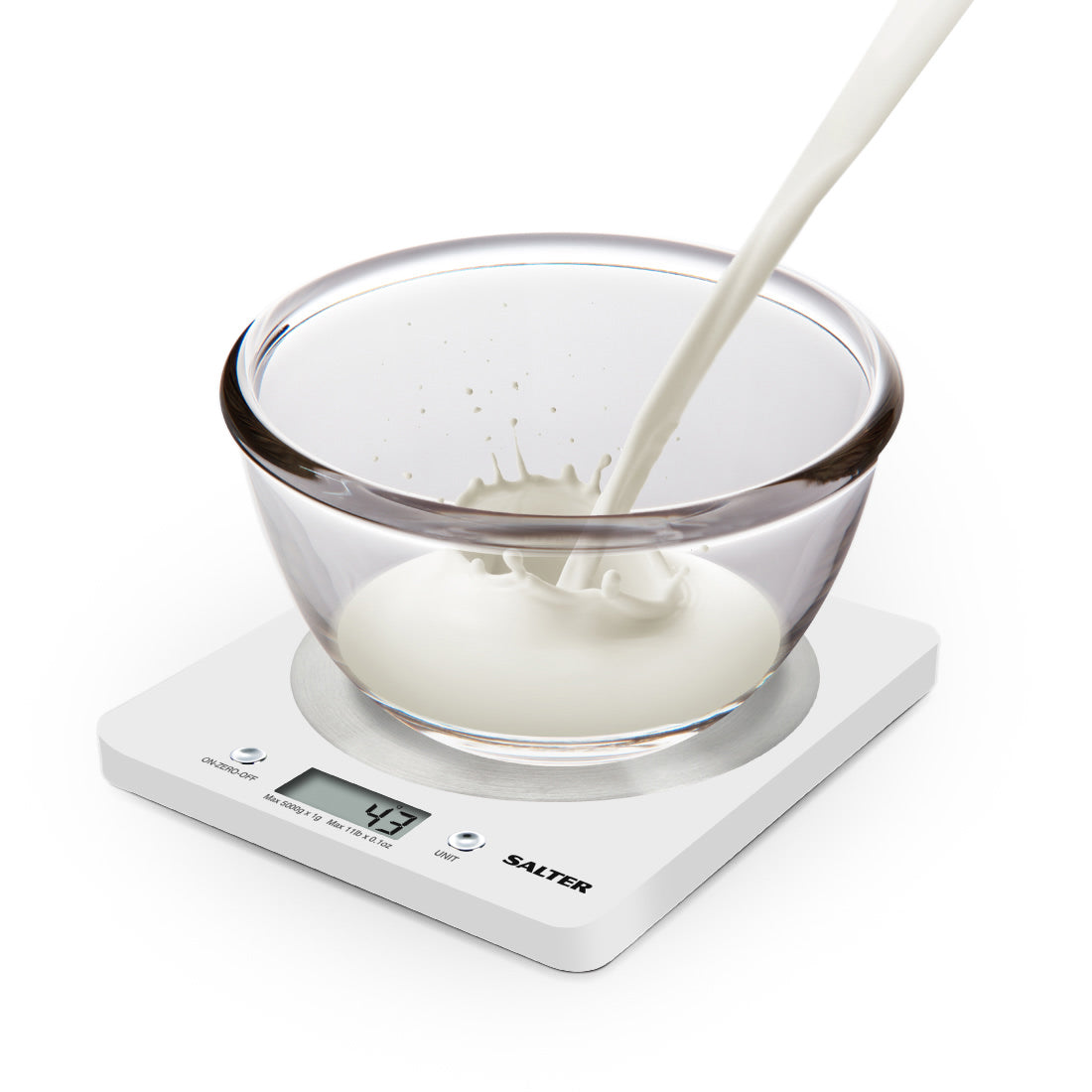 Salter Disc Digital Kitchen Scale 5kg White & S/Steel