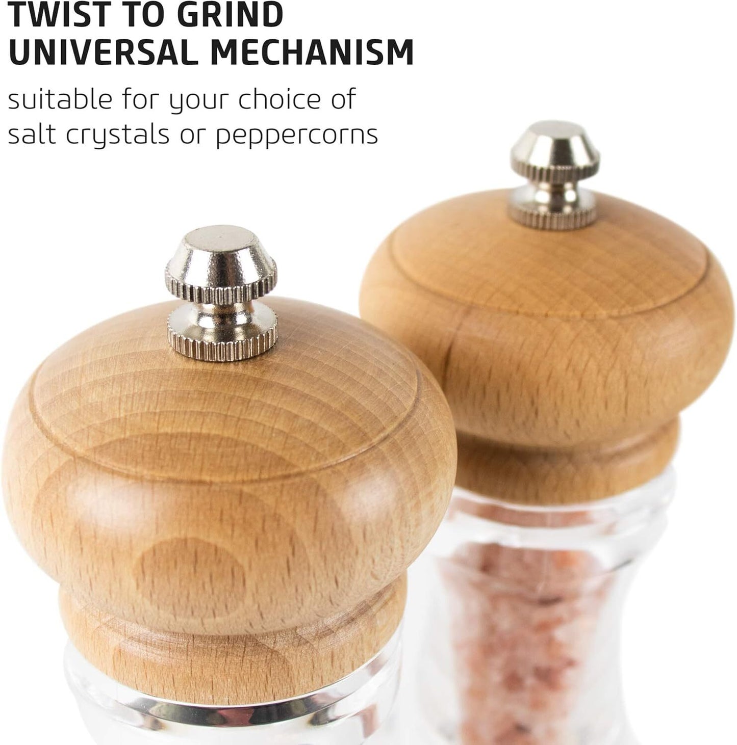 Salter Beech Wood Topped Salt & Pepper Mills