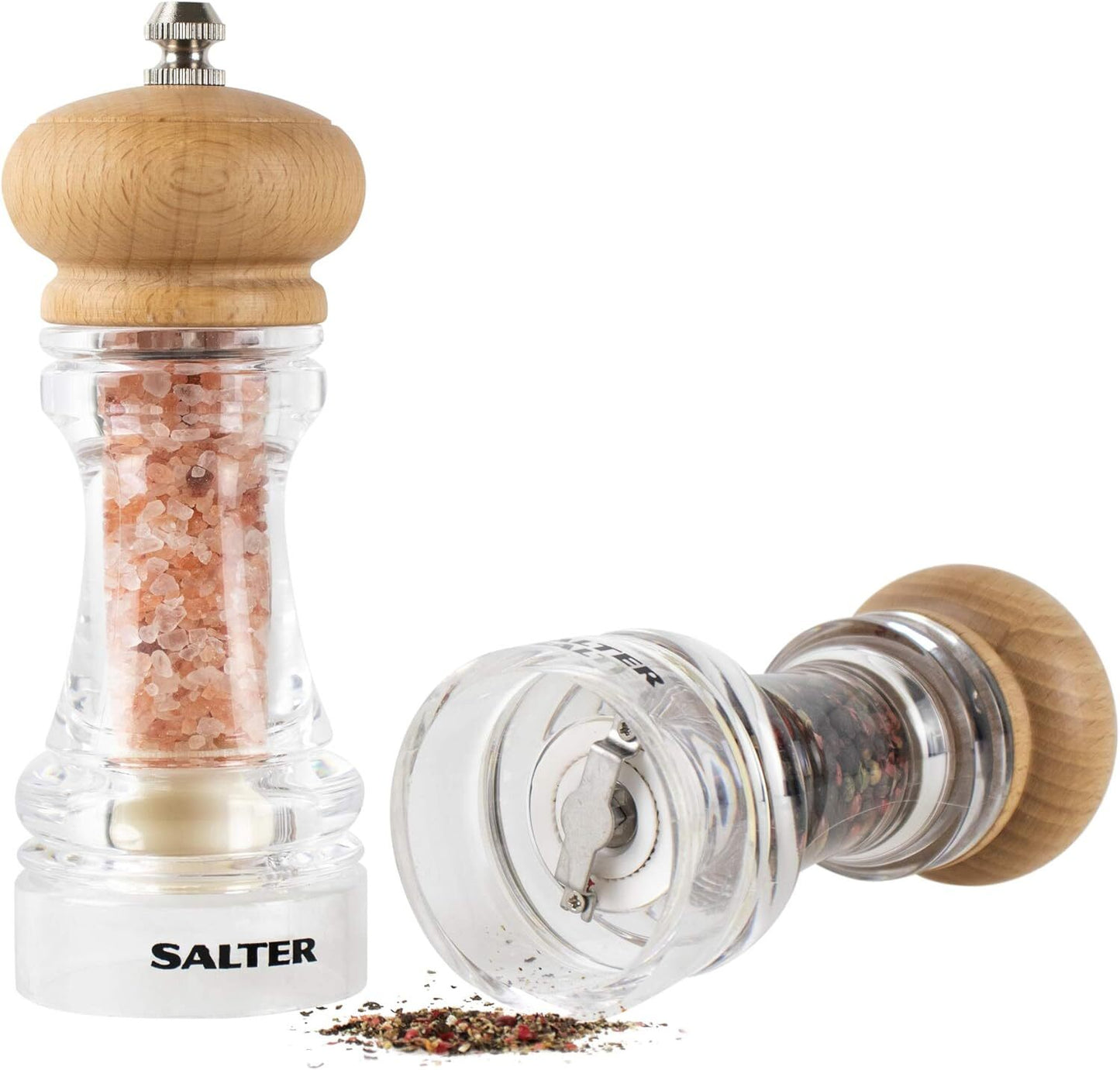 Salter Beech Wood Topped Salt & Pepper Mills