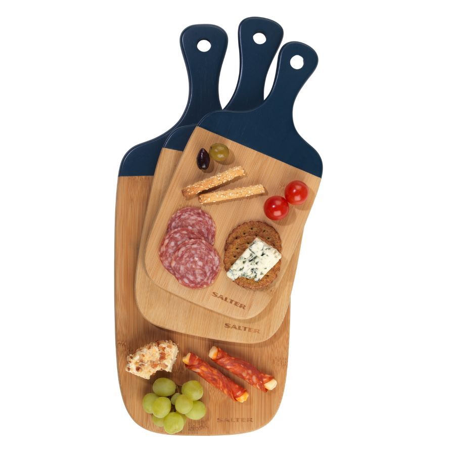 Salter 3pc Paddle Chop Board Set - Blue