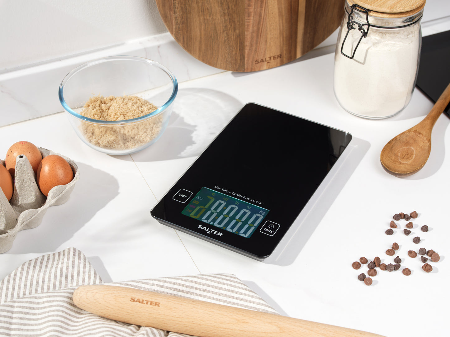 Salter Large Display Kitchen Scale 10kg Black